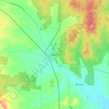 Dunolly topographic map, elevation, terrain