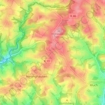 Bövingen topographic map, elevation, terrain
