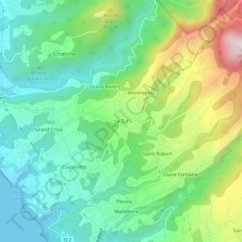 Le Tuf topographic map, elevation, terrain