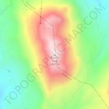 Bakırlı Dağ topographic map, elevation, terrain