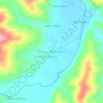 Timbua B (Kombiroi) topographic map, elevation, terrain
