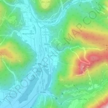 Imponzo topographic map, elevation, terrain