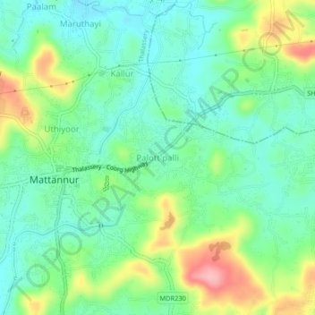 Palott palli topographic map, elevation, terrain