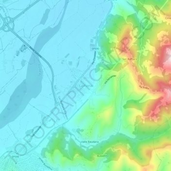 La Piana topographic map, elevation, terrain