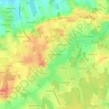 Maisons Neuves topographic map, elevation, terrain