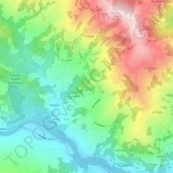 Bebbio topographic map, elevation, terrain