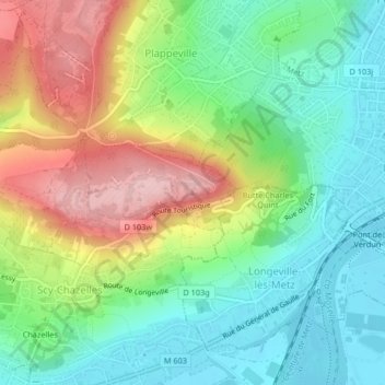 Mont Saint-Quentin topographic map, elevation, terrain