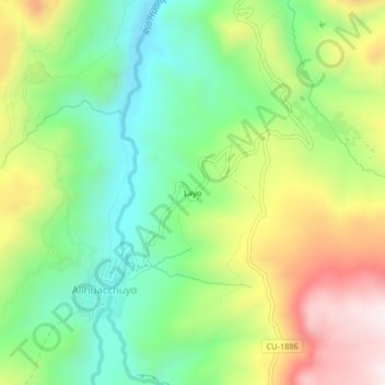 Layo topographic map, elevation, terrain