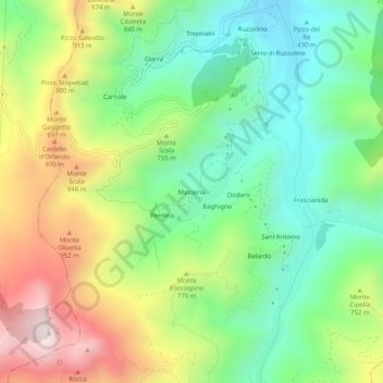 Masseria topographic map, elevation, terrain