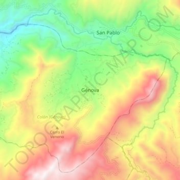 Génova topographic map, elevation, terrain