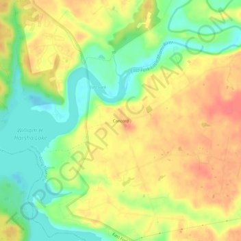 Concord topographic map, elevation, terrain
