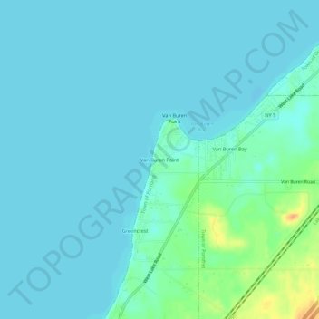 Van Buren Point topographic map, elevation, terrain
