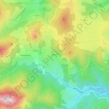 Molines topographic map, elevation, terrain