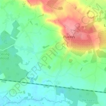 Pluckley Thorne topographic map, elevation, terrain