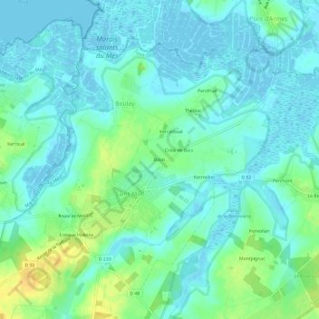 Bolas topographic map, elevation, terrain