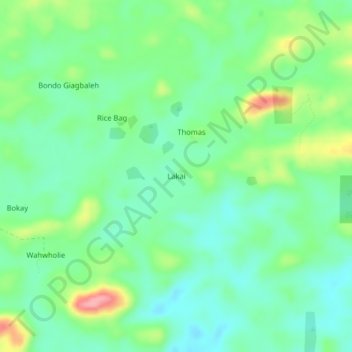 Lakai topographic map, elevation, terrain