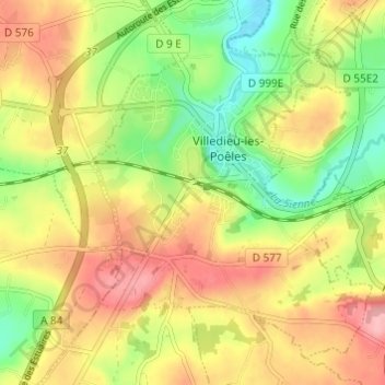 La Croix au Grand topographic map, elevation, terrain