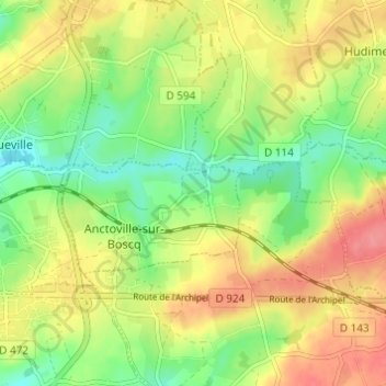 La Perdrière topographic map, elevation, terrain