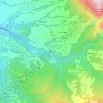 Retrosi topographic map, elevation, terrain