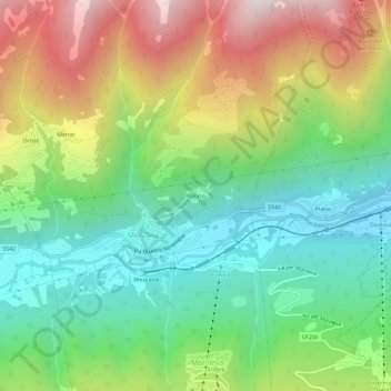 Roncio topographic map, elevation, terrain