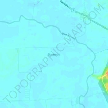 Bajamas topographic map, elevation, terrain