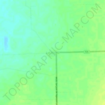 Los Andes topographic map, elevation, terrain