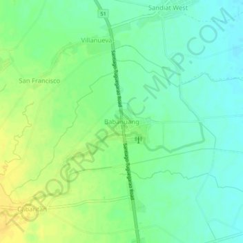Babanuang topographic map, elevation, terrain