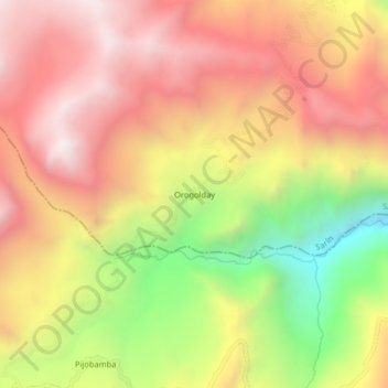 Orogolday topographic map, elevation, terrain