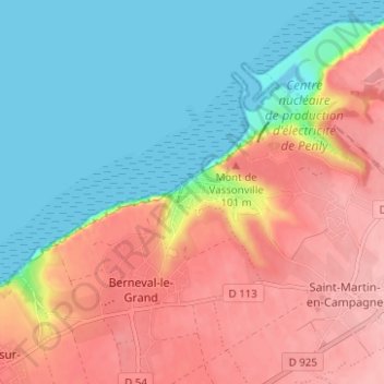 Saint-Martin-Plage topographic map, elevation, terrain