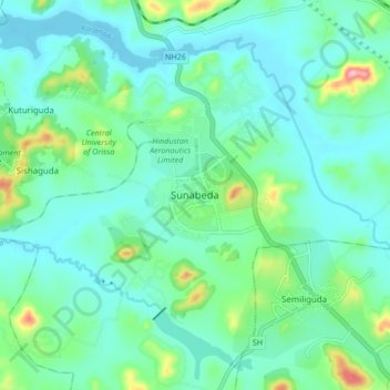 Sunabeda topographic map, elevation, terrain