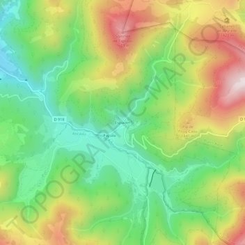 Espiadet topographic map, elevation, terrain