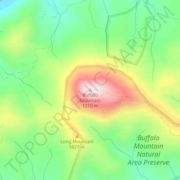 Buffalo Mountain topographic map, elevation, terrain