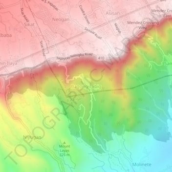 Bagong Tubig topographic map, elevation, terrain