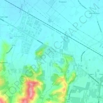 Capocolle topographic map, elevation, terrain