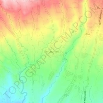 Penatahan topographic map, elevation, terrain