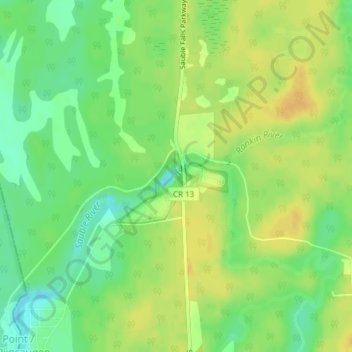 Sauble Falls topographic map, elevation, terrain