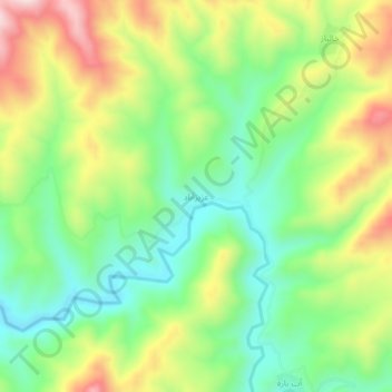 `Azizabad topographic map, elevation, terrain