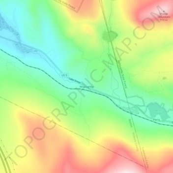 Willoughby topographic map, elevation, terrain