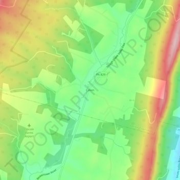 Calvin topographic map, elevation, terrain