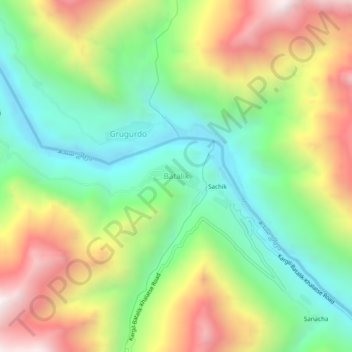 Batalik topographic map, elevation, terrain