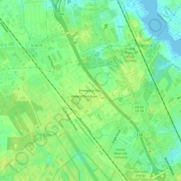 Pinewood Vista topographic map, elevation, terrain