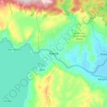 Waena topographic map, elevation, terrain