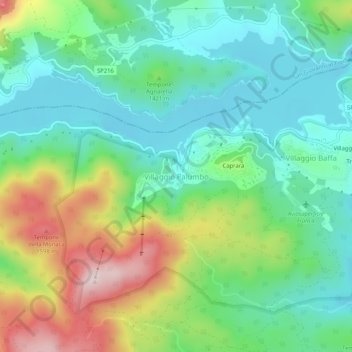 Villaggio Palumbo topographic map, elevation, terrain
