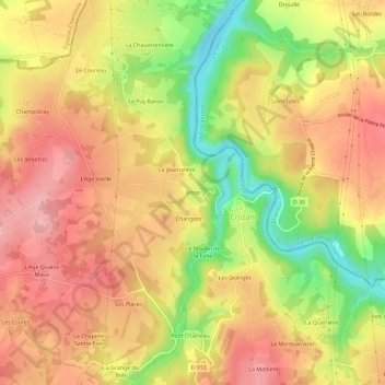 Vitrat topographic map, elevation, terrain