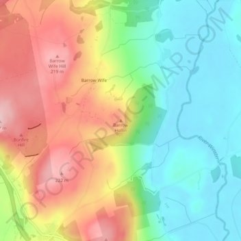 Barrow Hollin topographic map, elevation, terrain