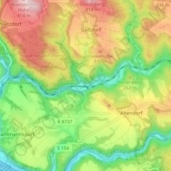 Kohlmühle topographic map, elevation, terrain