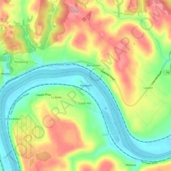 Maxwell topographic map, elevation, terrain