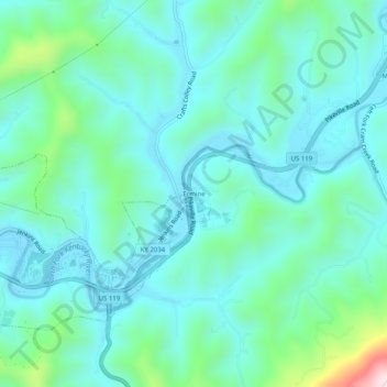 Ermine topographic map, elevation, terrain