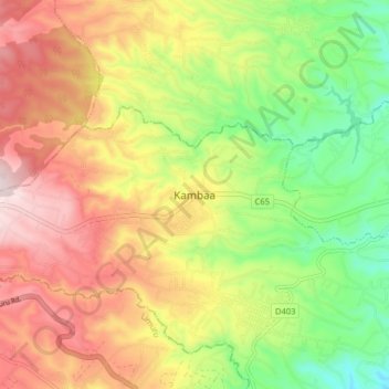 Kambaa topographic map, elevation, terrain