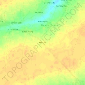 Massara topographic map, elevation, terrain
